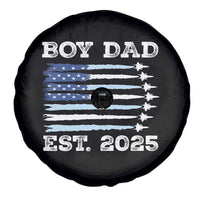 Boy Dad Est 2025 Spare Tire Cover Daddy Of Newborn Baby Boy First Fathers Day USA Flag Fighter Jets