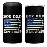 Boy Dad Est 2025 4 in 1 Can Cooler Tumbler Newborn Daddy Father Baby Boy Son USA Flag Fighter Jets