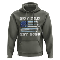 Boy Dad Est 2025 Hoodie Newborn Daddy Father Baby Boy Son USA Flag Fighter Jets