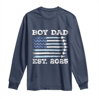 Boy Dad Est 2025 Long Sleeve Shirt Newborn Daddy Father Baby Boy Son USA Flag Fighter Jets