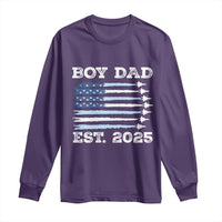 Boy Dad Est 2025 Long Sleeve Shirt Newborn Daddy Father Baby Boy Son USA Flag Fighter Jets
