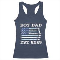Boy Dad Est 2025 Racerback Tank Top Newborn Daddy Father Baby Boy Son USA Flag Fighter Jets