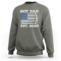 Boy Dad Est 2025 Sweatshirt Newborn Daddy Father Baby Boy Son USA Flag Fighter Jets