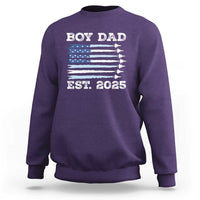 Boy Dad Est 2025 Sweatshirt Newborn Daddy Father Baby Boy Son USA Flag Fighter Jets