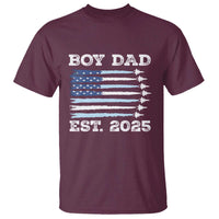 Boy Dad Est 2025 T Shirt Newborn Daddy Father Baby Boy Son USA Flag Fighter Jets