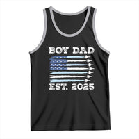 Boy Dad Est 2025 Tank Top Daddy Of Newborn Baby Boy First Fathers Day USA Flag Fighter Jets