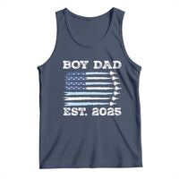 Boy Dad Est 2025 Tank Top Daddy Of Newborn Baby Boy First Fathers Day USA Flag Fighter Jets