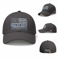 Dad Of Boys Outnumbered Baseball Cap Daddy Of Newborn Baby Boy First Fathers Day Camo American Flag
