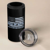 Dad Of Boys Outnumbered 4 in 1 Can Cooler Tumbler Boy Dad Father's Day Daddy Son Camo American Flag