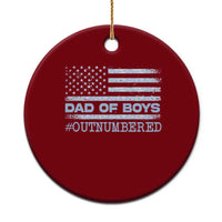 Dad Of Boys Outnumbered Ceramic Ornament Boy Dad Father's Day Daddy Son Camo American Flag - Wonder Print Shop