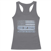 Dad Of Boys Outnumbered Racerback Tank Top Boy Dad Father's Day Daddy Son Camo American Flag