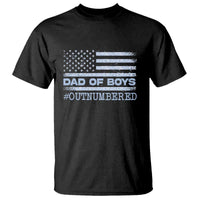 Dad Of Boys Outnumbered T Shirt Boy Dad Father's Day Daddy Son Camo American Flag
