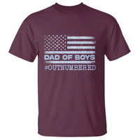 Dad Of Boys Outnumbered T Shirt Boy Dad Father's Day Daddy Son Camo American Flag