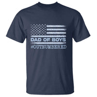 Dad Of Boys Outnumbered T Shirt Boy Dad Father's Day Daddy Son Camo American Flag