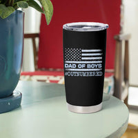 Dad Of Boys Outnumbered Tumbler Cup Boy Dad Father's Day Daddy Son Camo American Flag