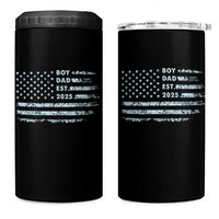 Boy Dad Est 2025 4 in 1 Can Cooler Tumbler American Flag First Fathers Day