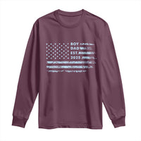 Boy Dad Est 2025 Long Sleeve Shirt American Flag First Fathers Day
