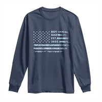 Boy Dad Est 2025 Long Sleeve Shirt American Flag First Fathers Day