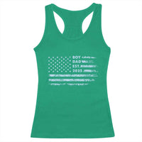 Boy Dad Est 2025 Racerback Tank Top American Flag First Fathers Day