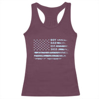 Boy Dad Est 2025 Racerback Tank Top American Flag First Fathers Day