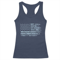 Boy Dad Est 2025 Racerback Tank Top American Flag First Fathers Day