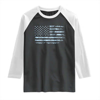 Boy Dad Est 2025 Raglan Shirt American Flag First Fathers Day