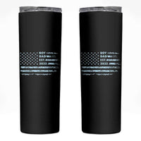 Boy Dad Est 2025 Skinny Tumbler American Flag First Fathers Day