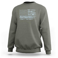 Boy Dad Est 2025 Sweatshirt American Flag First Fathers Day