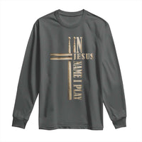 Christian Drummer Long Sleeve Shirt In Jesus Name I Play Drumstick Cross Drums Percussionist