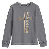 Christian Drummer Youth Sweatshirt In Jesus Name I Play Drumstick Cross Drums Percussionist
