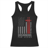 Christian Drummer Racerback Tank Top Drumming For Jesus Cross USA Flag Percussionist