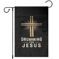 Christian Drummer Garden Flag Drumming For Jesus Drumstick Cross Percussionist