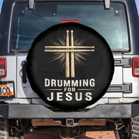 Christian Drummer Spare Tire Cover Drumming For Jesus Drumstick Cross Percussionist