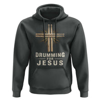 Christian Drummer Hoodie Drumming For Jesus Drumstick Cross Percussionist