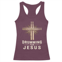 Christian Drummer Racerback Tank Top Drumming For Jesus Drumstick Cross Percussionist