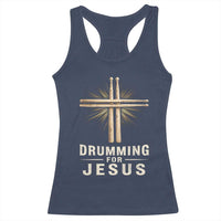 Christian Drummer Racerback Tank Top Drumming For Jesus Drumstick Cross Percussionist