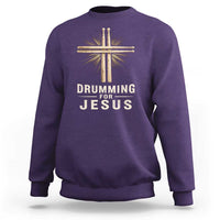 Christian Drummer Sweatshirt Drumming For Jesus Drumstick Cross Percussionist