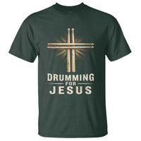 Christian Drummer T Shirt Drumming For Jesus Drumstick Cross Percussionist
