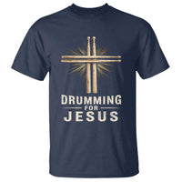 Christian Drummer T Shirt Drumming For Jesus Drumstick Cross Percussionist