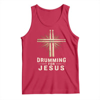 Christian Drummer Tank Top Drumming For Jesus Drumstick Cross Percussionist