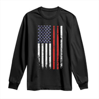 Patriotic Drummer Long Sleeve Shirt Percussionist Gift Drumming Drumsticks American Flag