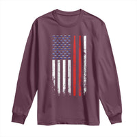 Patriotic Drummer Long Sleeve Shirt Percussionist Gift Drumming Drumsticks American Flag