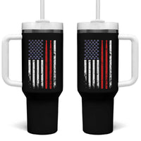 Patriotic Drummer Tumbler With Handle Percussionist Gift Drumming Drumsticks American Flag