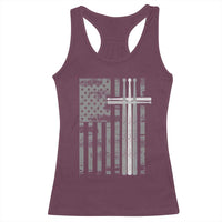Christian Drummer Racerback Tank Top American Flag Drumsticks Religious Faith Cross Patriotic