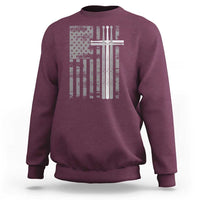Christian Drummer Sweatshirt American Flag Drumsticks Religious Faith Cross Patriotic