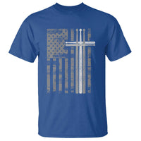 Christian Drummer T Shirt American Flag Drumsticks Religious Faith Cross Patriotic