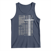 Christian Drummer Tank Top American Flag Drumsticks Religious Faith Cross Patriotic