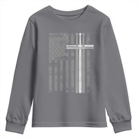 Christian Drummer Youth Sweatshirt American Flag Drumsticks Religious Faith Cross Patriotic