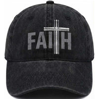 Christian Drummer Washed Cotton Baseball Cap Faith Drum Stick Cross