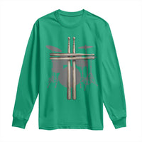 Christian Drummer Long Sleeve Shirt Drum Sticks Cross Percussionist Jesus Church